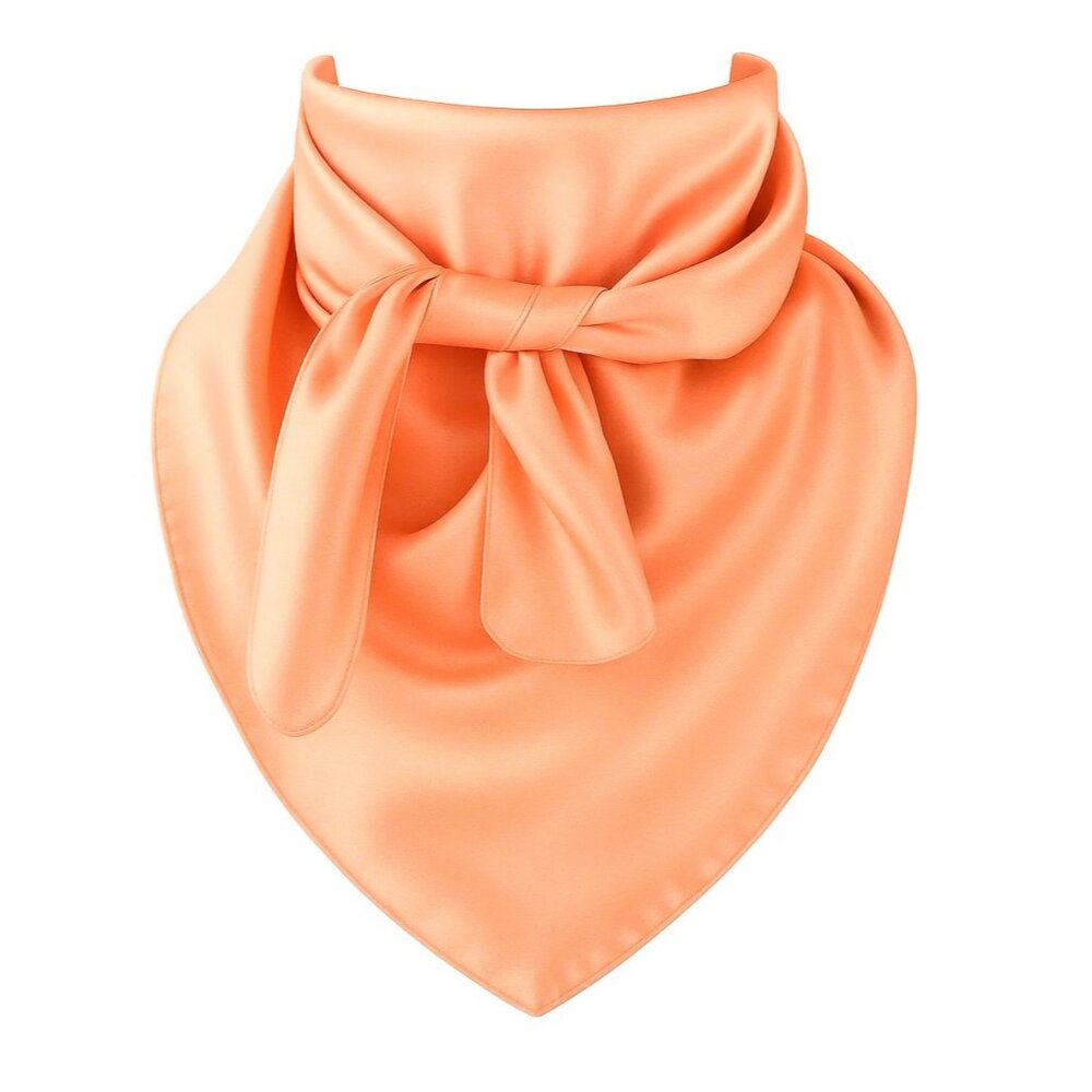 Peach Wild Rag Scarf 35x35 Satin Western Cowgirl Cowboy Bandana